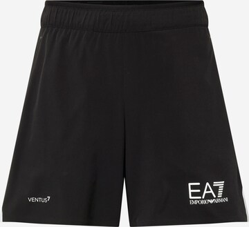 EA7 Emporio Armani Regular Workout Pants in Black: front