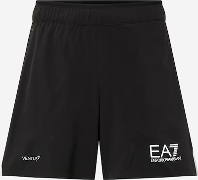 Pantaloni sport EA7 Emporio Armani pe negru / alb murdar, Vizualizare produs