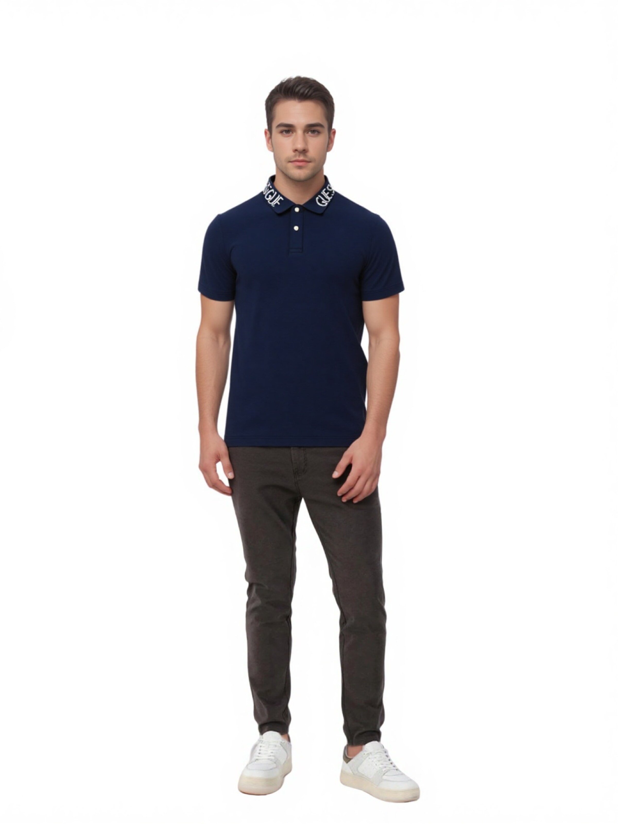 GUESS Poloshirt 'Nolan' in Blau