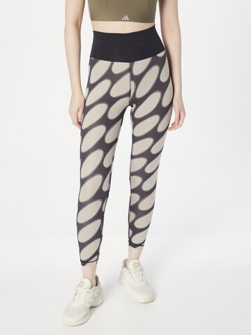 ADIDAS SPORTSWEAR - Skinny Pantalón deportivo 'Marimekko Optime' en negro: frente