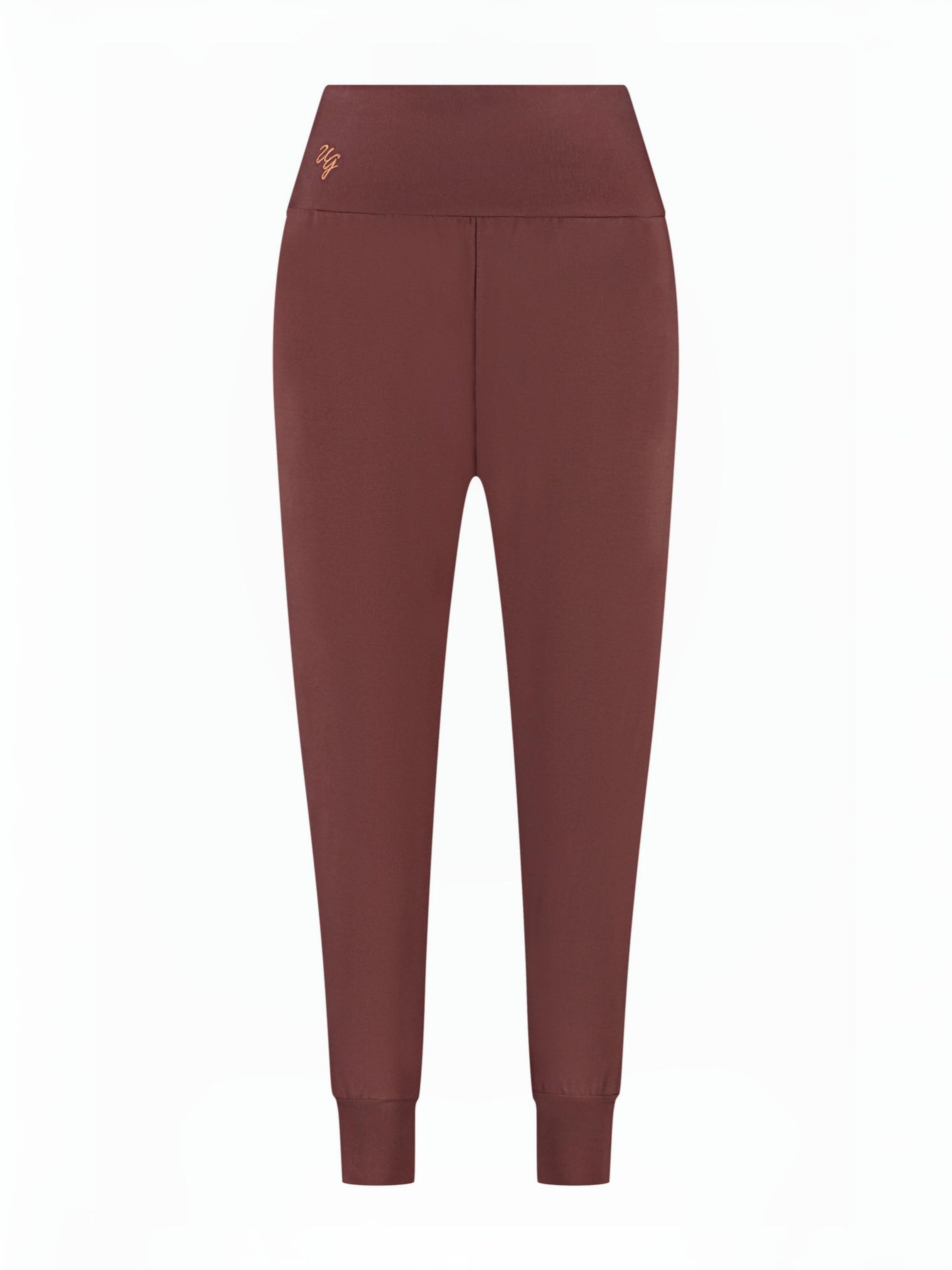 Urban Goddess Yoga & Activewear Tapered Workout Pants 'Bhumi' in Brown: front