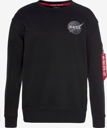 ALPHA INDUSTRIES Regular Fit Sweatshirt in Schwarz: predná strana