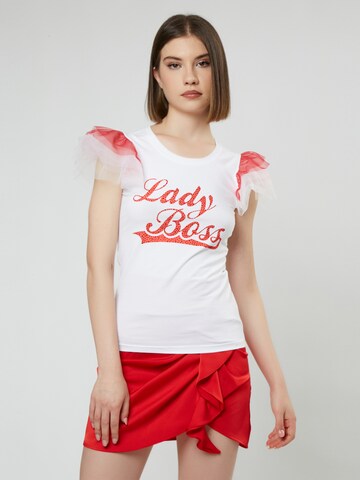 Influencer Tričko 'Lady Boss' – červená