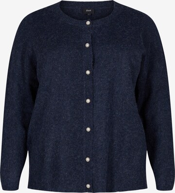 Zizzi Knit cardigan 'CASUNNY' in Blue: front