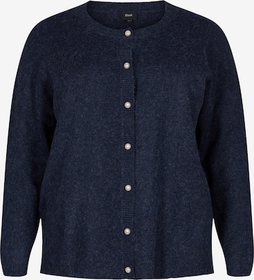 Zizzi Knit Cardigan 'CASUNNY' in Blue: front