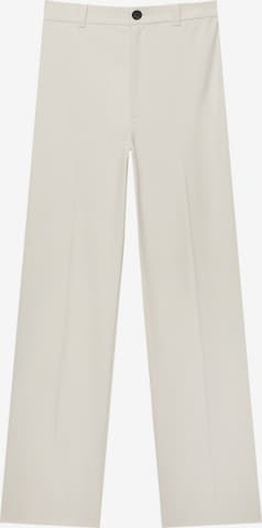 Pull&Bear Regular Pleated Pants in White: front