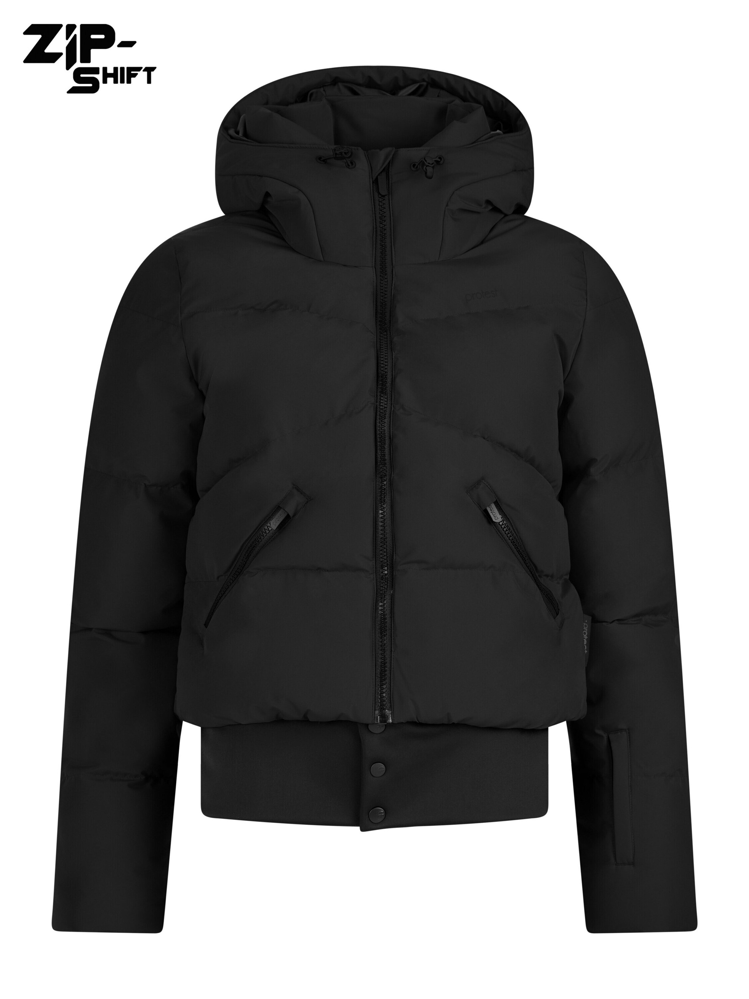 PROTEST Sportjacke 'PRTPreppy'‌‌‌ in Schwarz: Vorderseite