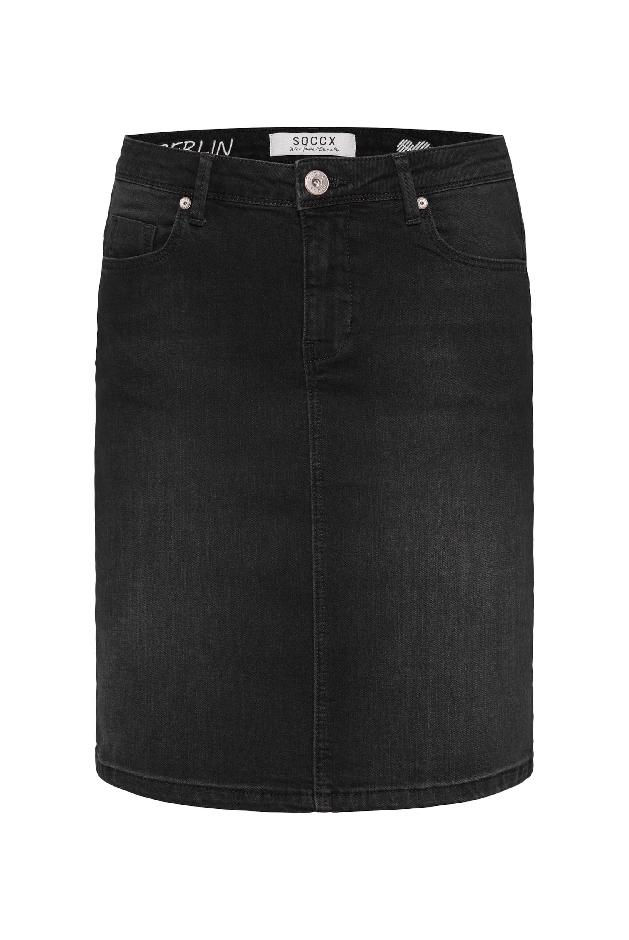 Soccx Jeansrock TO:NY in Schwarz: Vorderseite