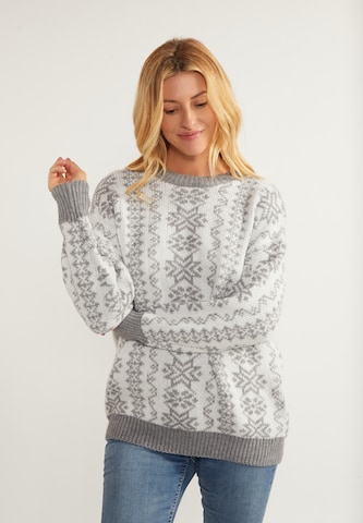 usha BLUE LABEL Sweater 'Lynnea' in Grey: front