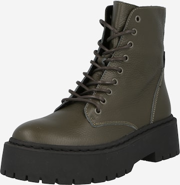 STEVE MADDEN Lace-Up Ankle Boots 'SKYLAR' in Green: front