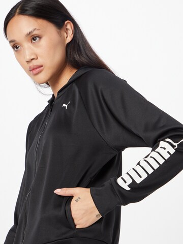 PUMA Athletic Zip-Up Hoodie in Black