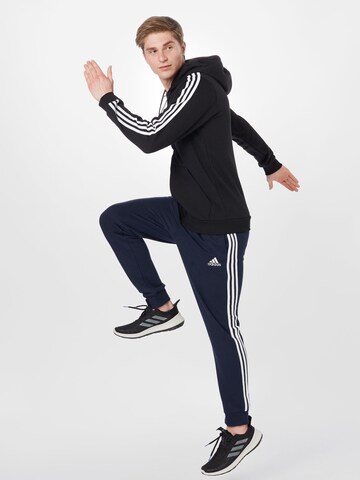 ADIDAS SPORTSWEAR Skinny Sportsweatvest 'Essentials Fleece 3-Stripes ' in Zwart