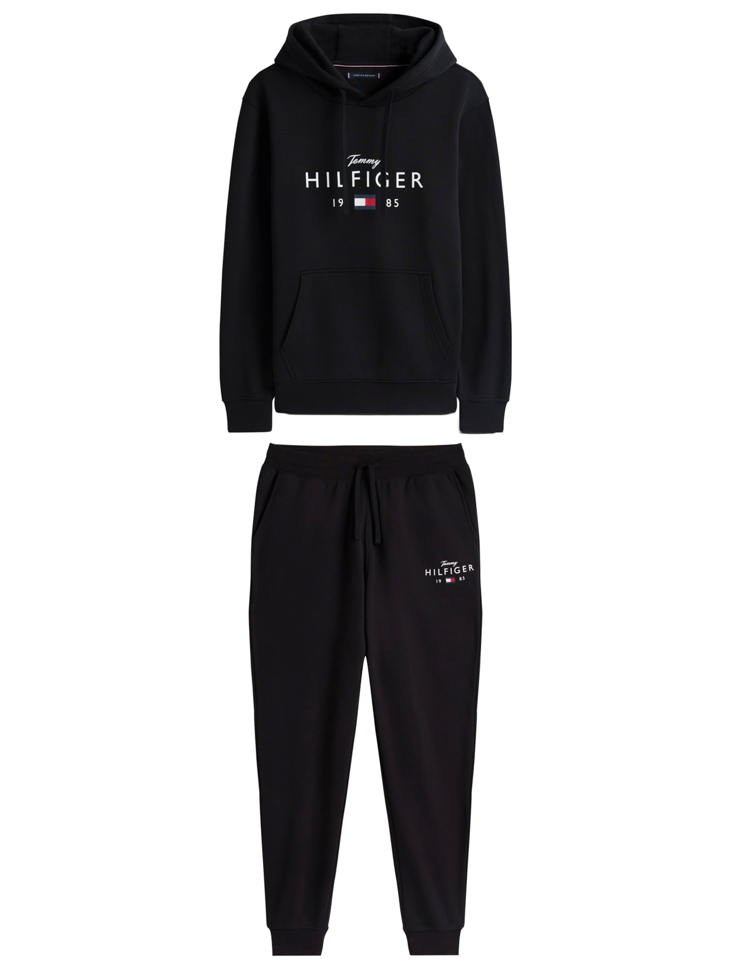 TOMMY HILFIGER Φόρμα τρεξίματος σε μαύρο: μπροστά