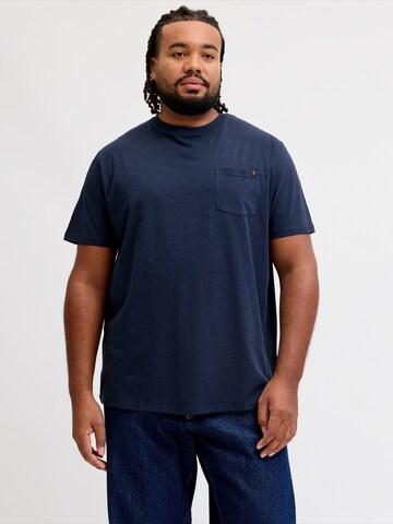Maglietta 'JJEDOVER' di Jack & Jones Plus in blu: frontale