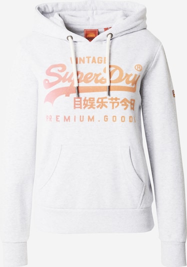 Superdry Sweatshirt in hellgrau / mandarine / lachs, Produktansicht