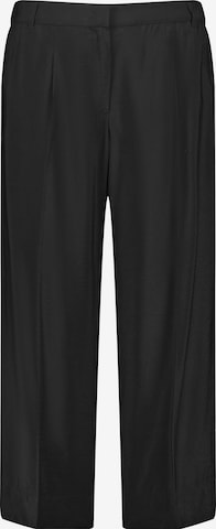 SAMOON Pleat-Front Pants in Black: front