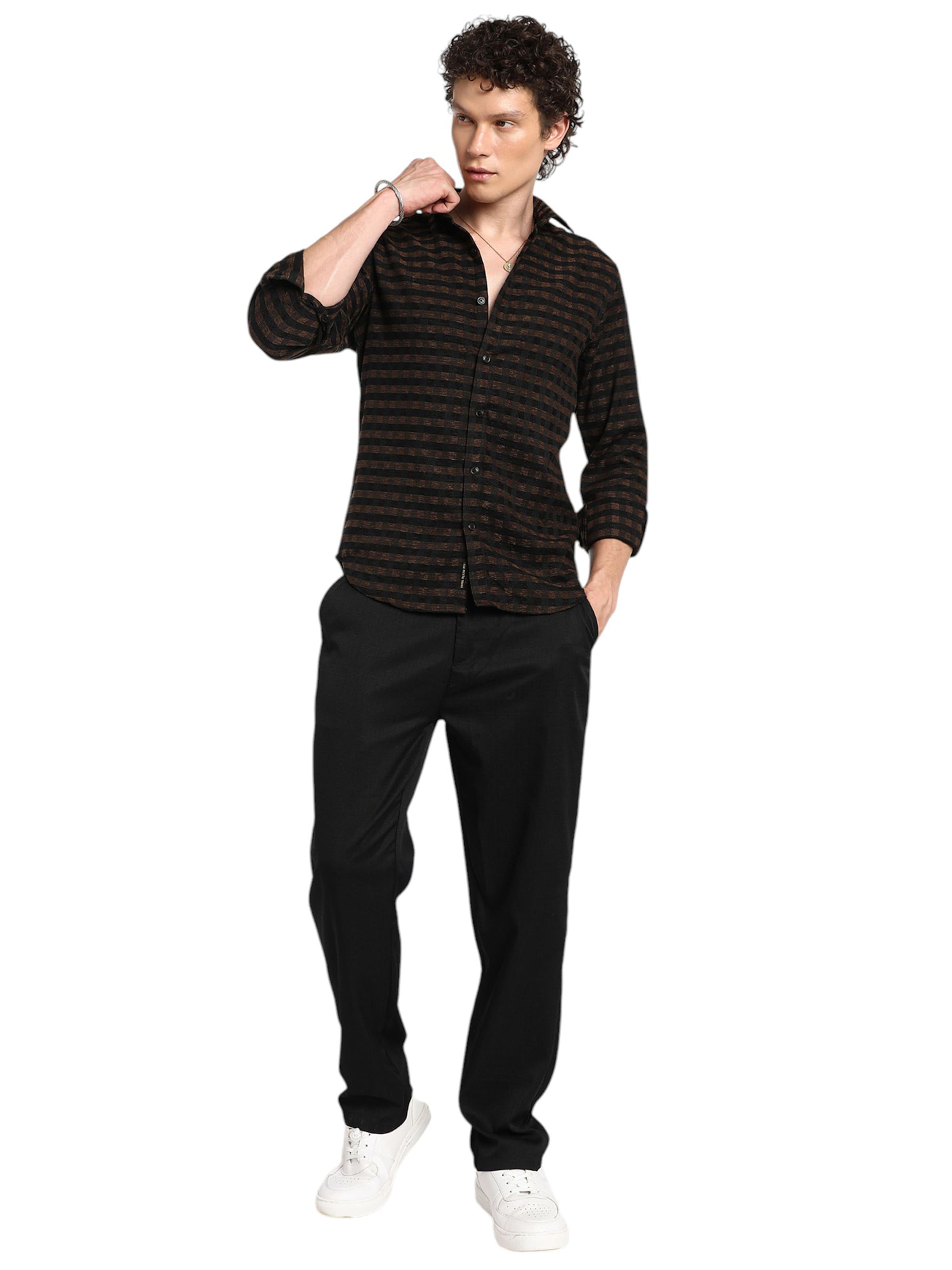 Campus Sutra Regular Fit Skjorte 'Teri' i sort