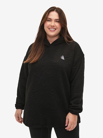 Active by ZizziSportska sweater majica 'AVI' - crna boja: prednji dio