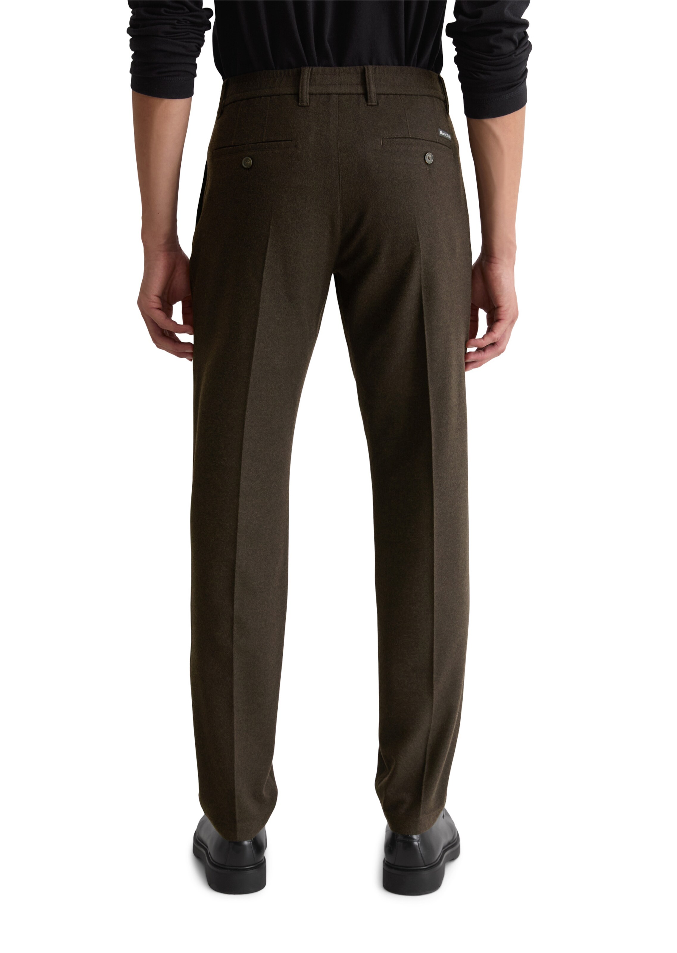 Marc O'Polo Regular Bundfaltenhose 'Osby' in Braun