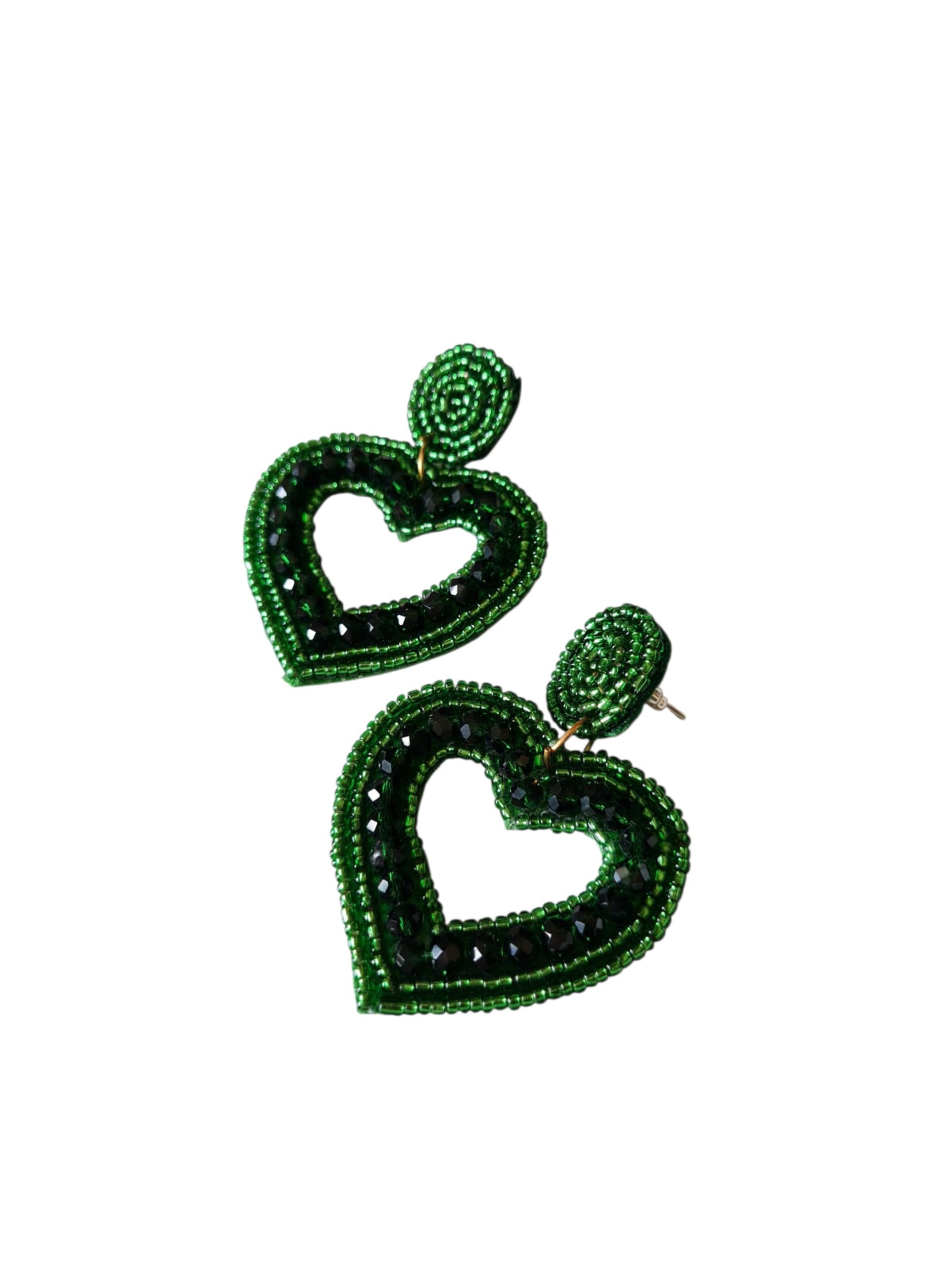 PfauGermany Earrings 'Heart Beat' in Green