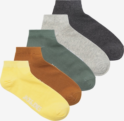 JACK & JONES Socken 'BEN' in braun / gelb / anthrazit / graumeliert / grün, Produktansicht