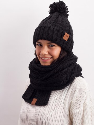 Manufaktur13 Mütze 'Rough Knit' in Schwarz