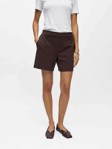 OBJECT Regular Shorts 'OBJLisa' in Braun: Vorderseite