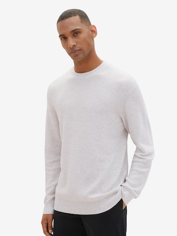 TOM TAILOR Sweater in White: front