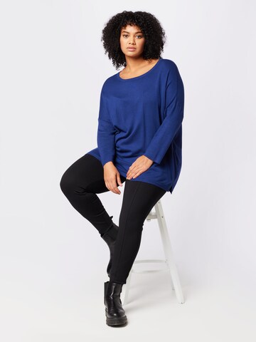 Fransa Curve Pullover 'BLUME' in Blau