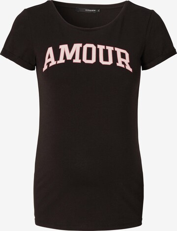 Tricou 'Amour' de la Supermom pe negru