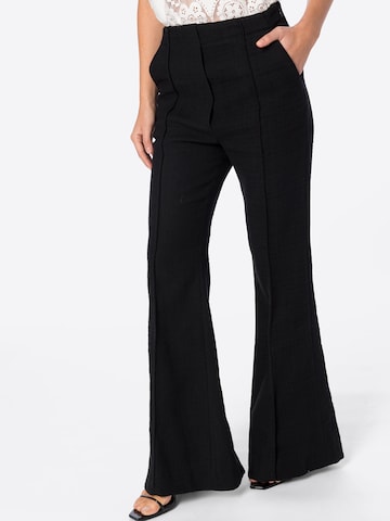 DAY BIRGER ET MIKKELSEN Flared Trousers with creases 'Alice' in Black: front