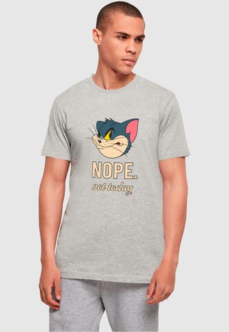 ABSOLUTE CULT Shirt 'Tom and Jerry - Nope Not Today' in Grijs: voorkant