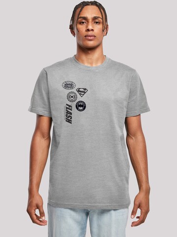 F4NT4STIC T-Shirt 'DC Comics Justice League Icons Cluster' in Grau: Vorderseite