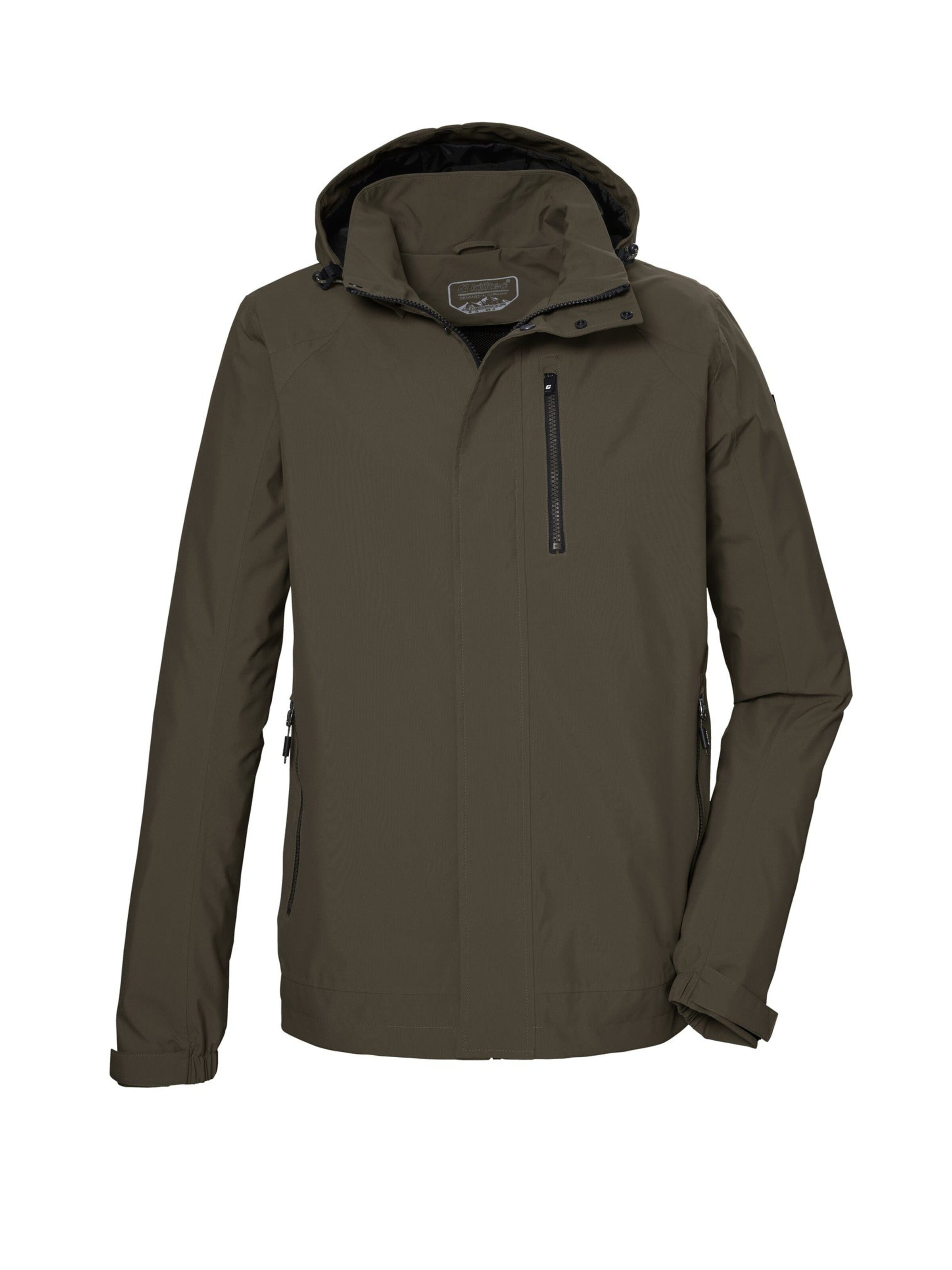 KILLTEC Kurtka outdoor 'Funktionsjacke KOS 52 Herren Outdoorjacke Regenjacke Kapuze' w kolorze zielony: przód