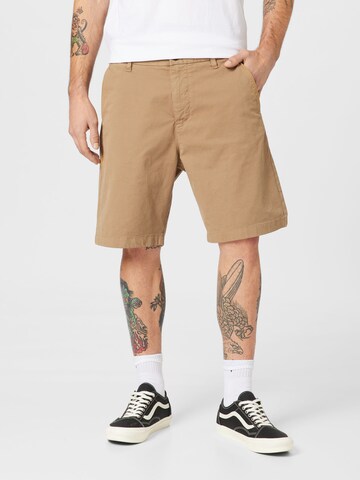 Marc O'Polo Loose fit Chino trousers 'Eskjö' in Brown: front