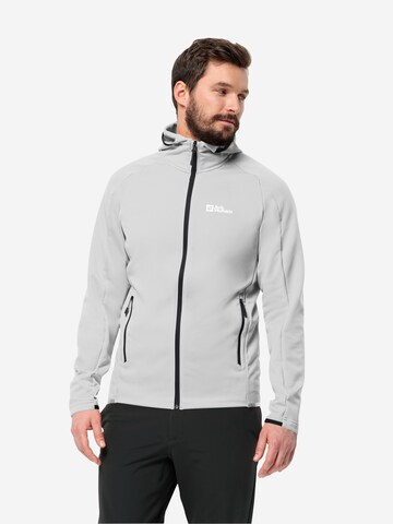 JACK WOLFSKIN Athletic fleece jacket 'ALPGRAT' in Grey: front