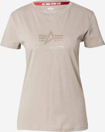 T-shirt ALPHA INDUSTRIES en beige : devant