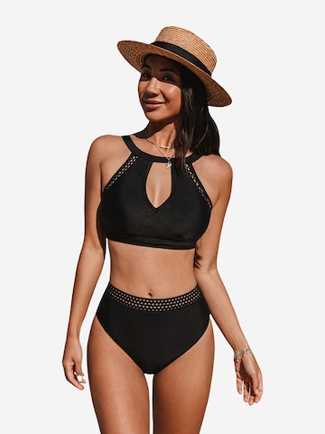 Cupshe High neck Bikini 'CAA12C4L044AA' in Schwarz