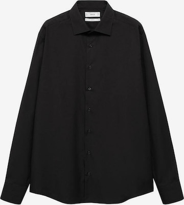 MANGO MAN Slim Fit Hemd 'Emeritol' in Schwarz: Vorderseite
