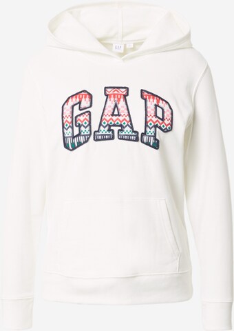 GAP Sweatshirt 'NOVELTY FILL' in Wit: voorkant