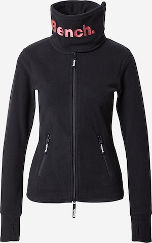 BENCH Fleece Jacket 'Inge' in Black: front