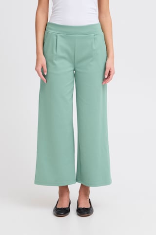 ICHI - Pierna ancha Pantalón 'Kate' en verde: frente