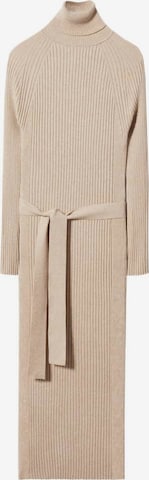 MANGO Gebreide jurk 'Goletac' in Beige: voorkant