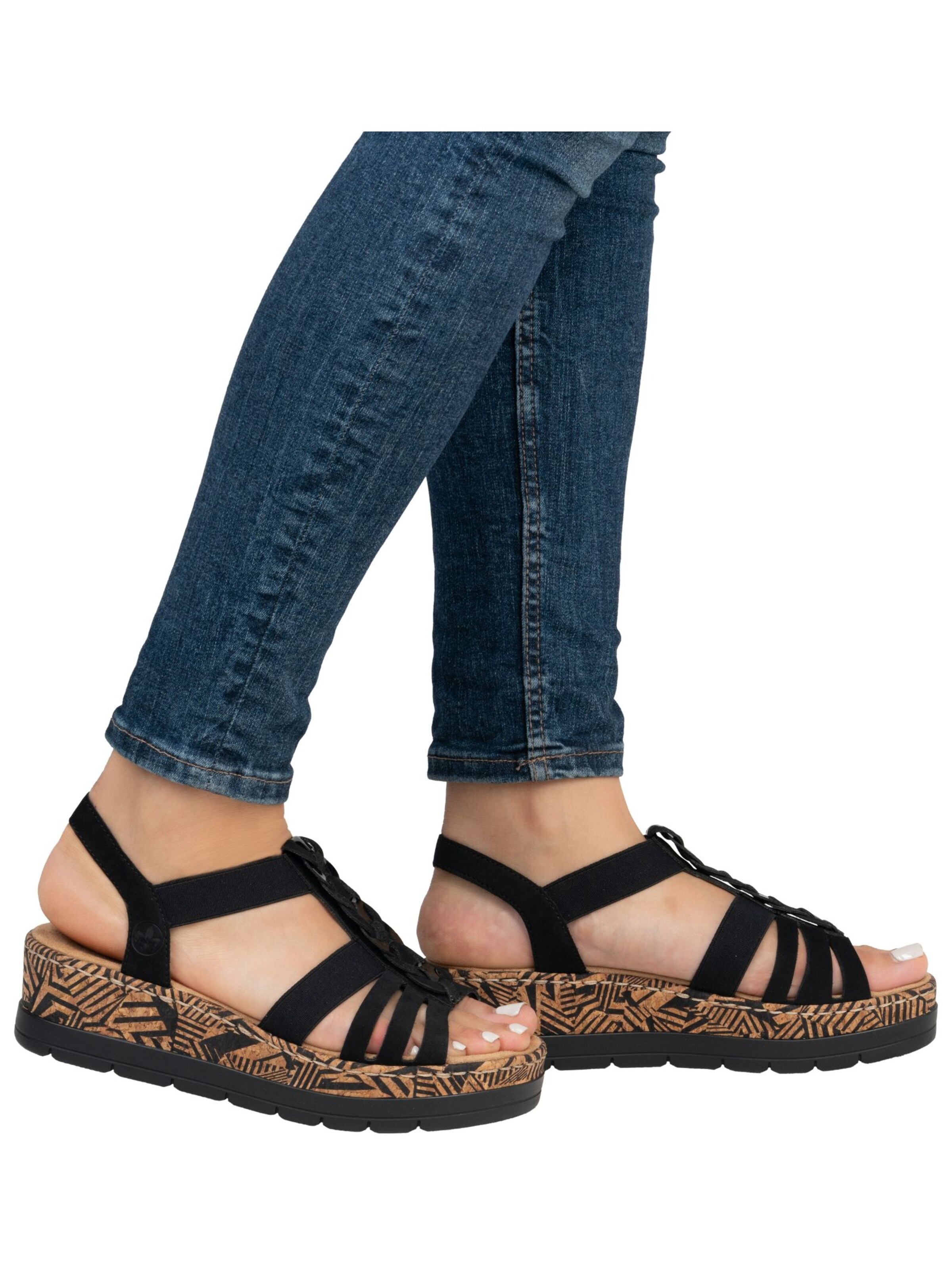 Rieker Sandal in Black: front