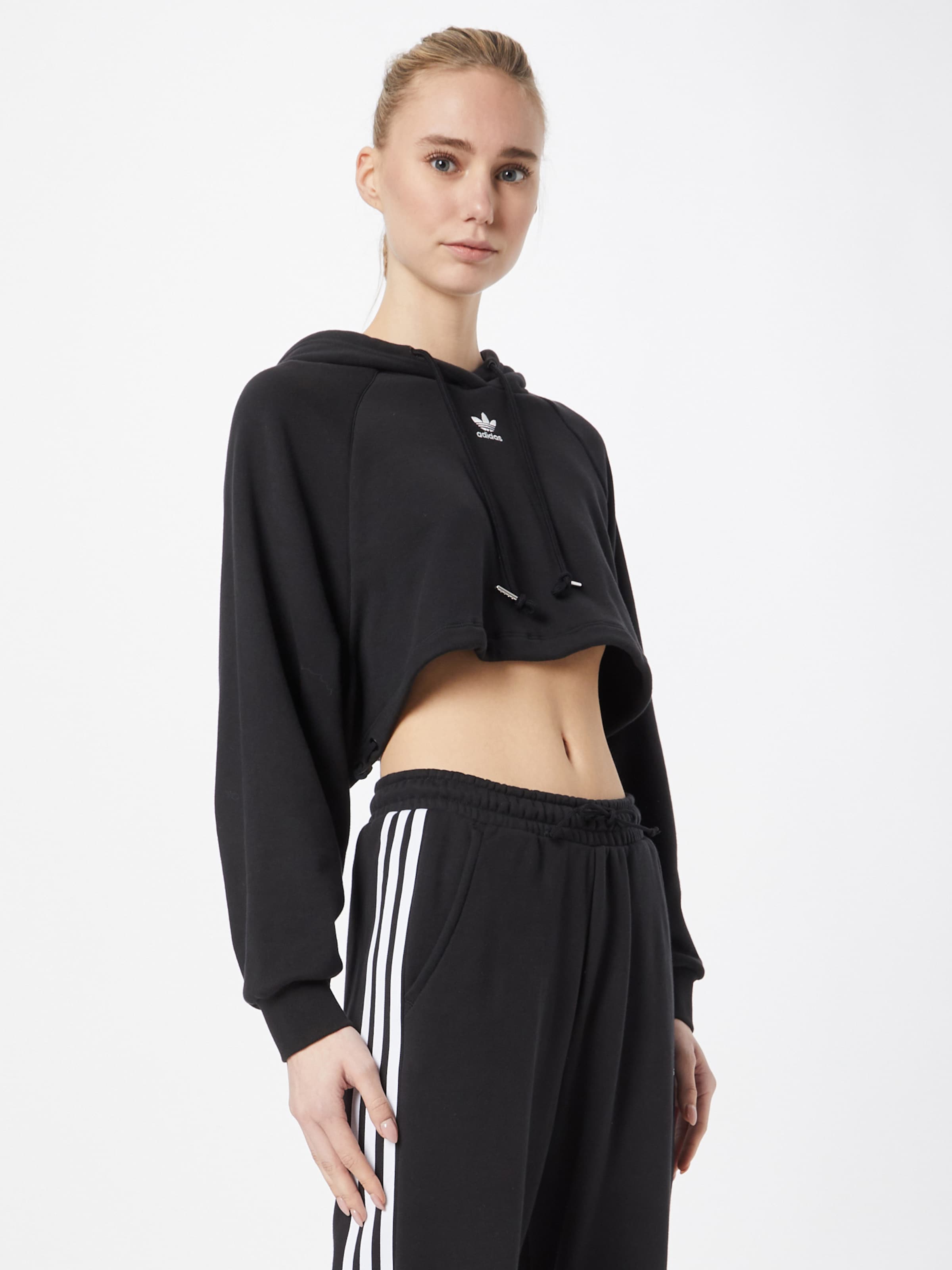 Adidas originals clearance trefoil crop hoodie