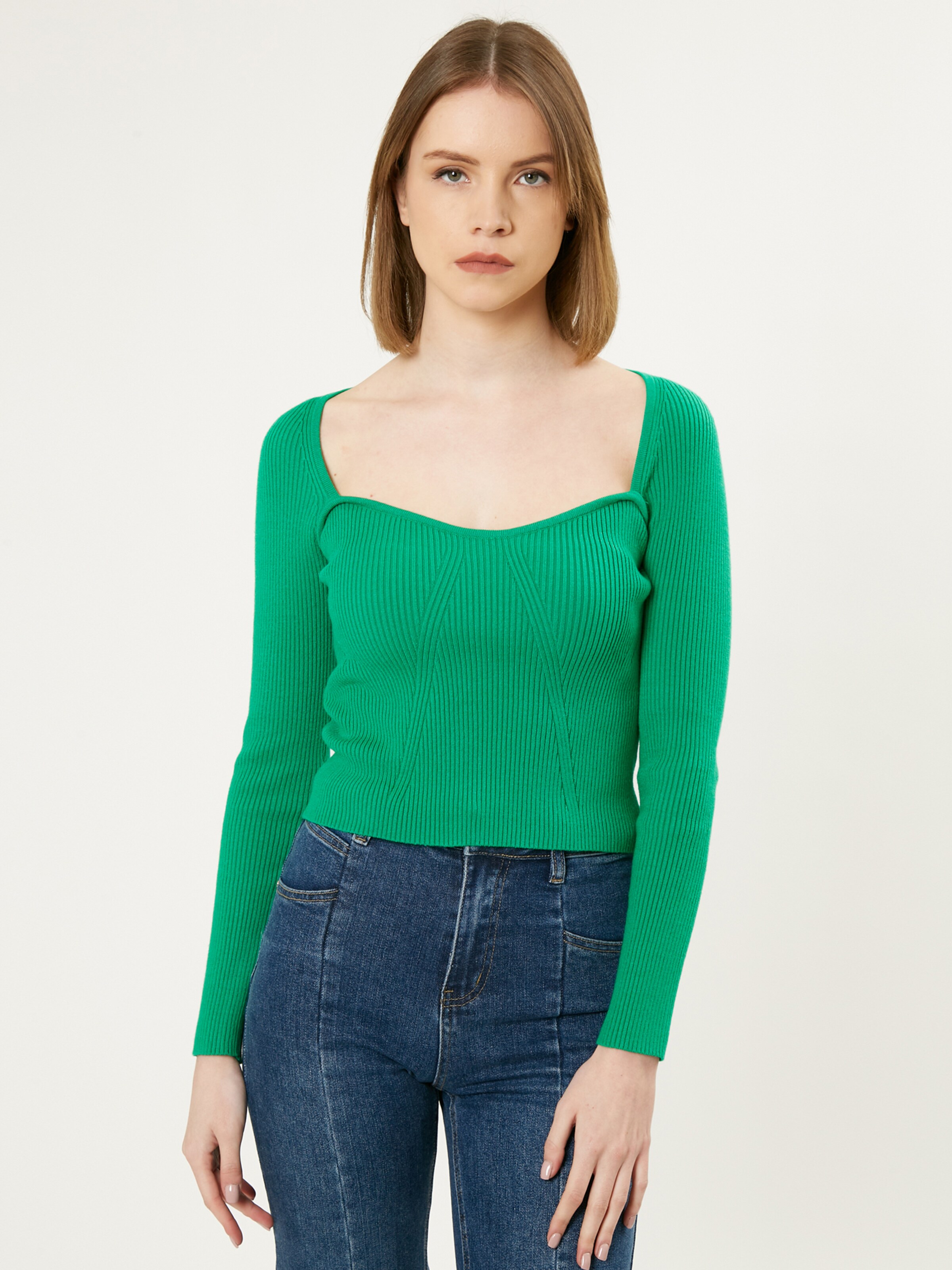 Influencer Свитер в Зеленый: спереди