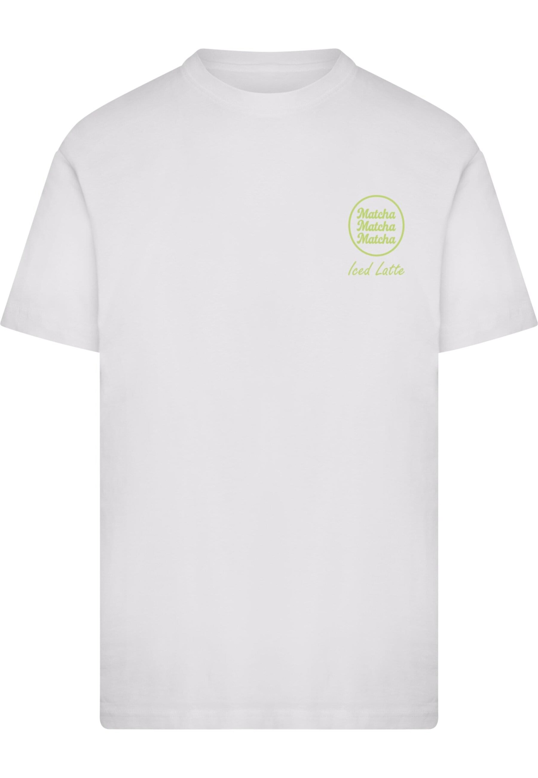 Merchcode Shirt 'Iced Matcha Latte' in Weiß: Vorderseite