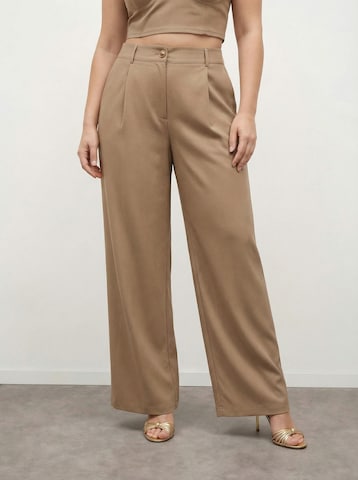 Wide Leg Pantalon à plis 'Lina' CITA MAASS en beige : devant