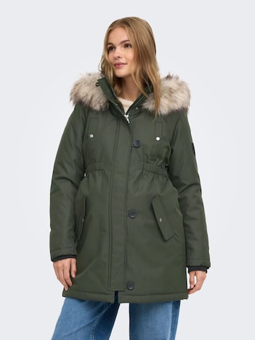 Only Maternity Parka 'OLMIris' in Grün: Vorderseite