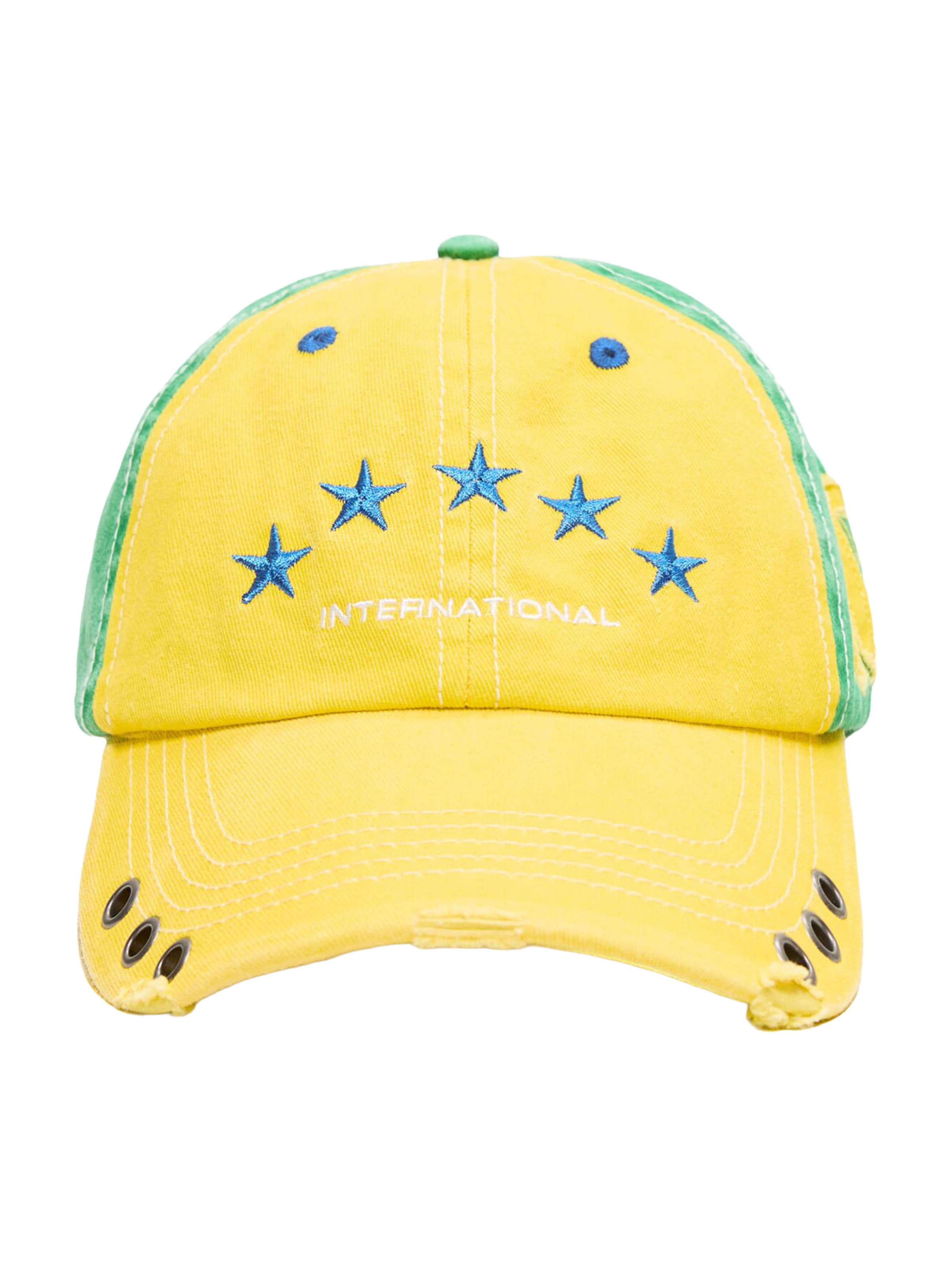 Bershka Pet 'MUNDIAL BRASIL' in 55-60 in de kleur Royal blue/koningsblauw / Geel / Groen / Wit, Productweergave